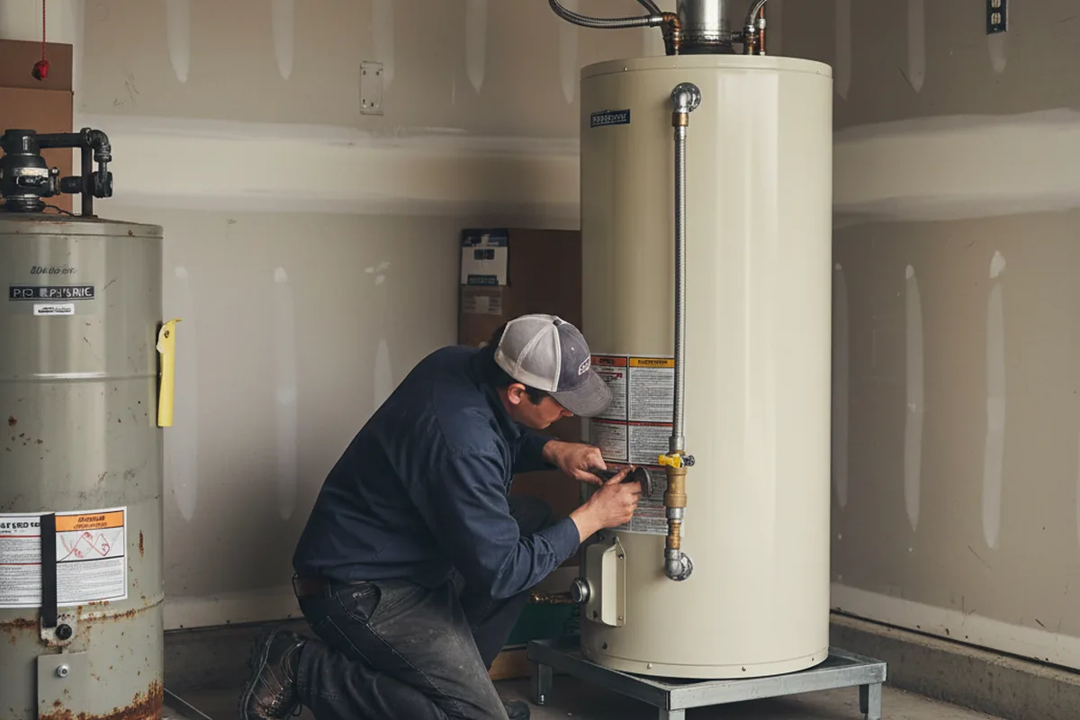 Water heater and shutoff valve replacement in Solon